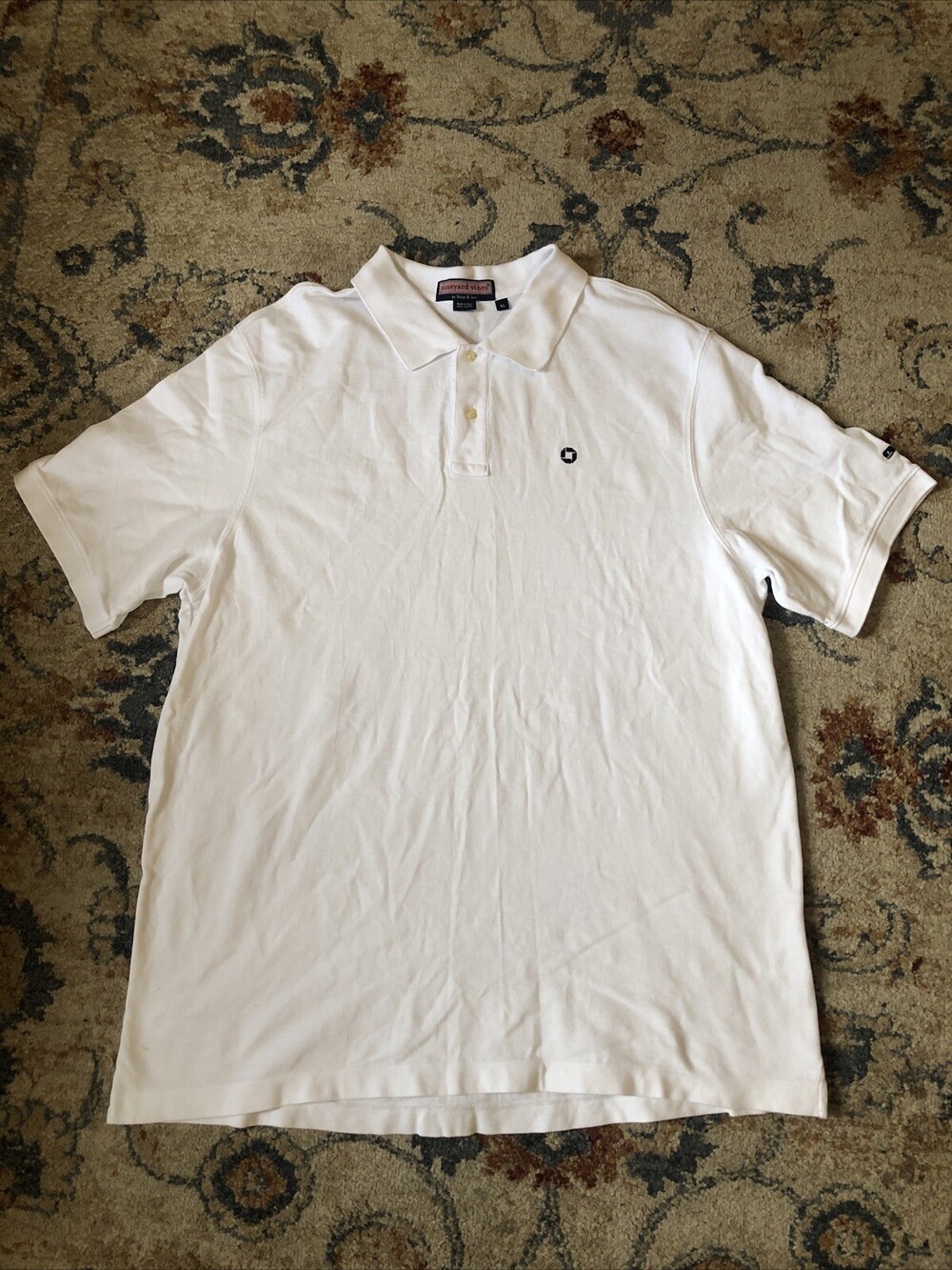 Vineyard Vines White Golf Polo Shirt men’s XL Casual Preppy Clean Collared